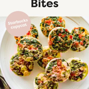 Egg white bites on a plate.