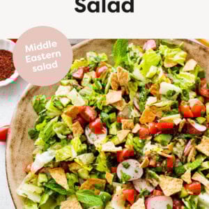 Fattoush Salad in a serving bowl.