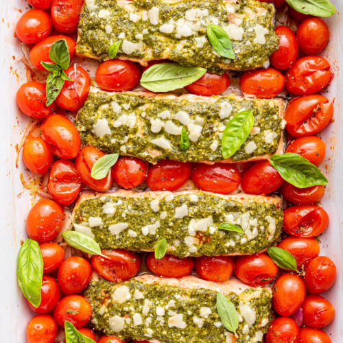 Baked Pesto Salmon - Eating Bird Food
