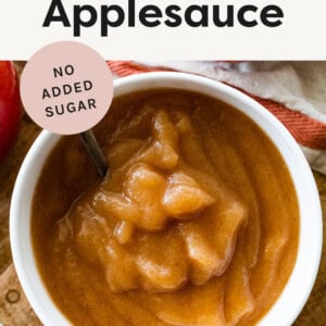 Bowl of Homemade Applesauce with a spoon.