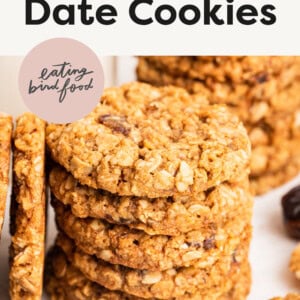 Stack of Oatmeal Date Cookies.