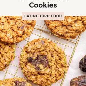 Oatmeal Date Cookies on a wire cooling rack.