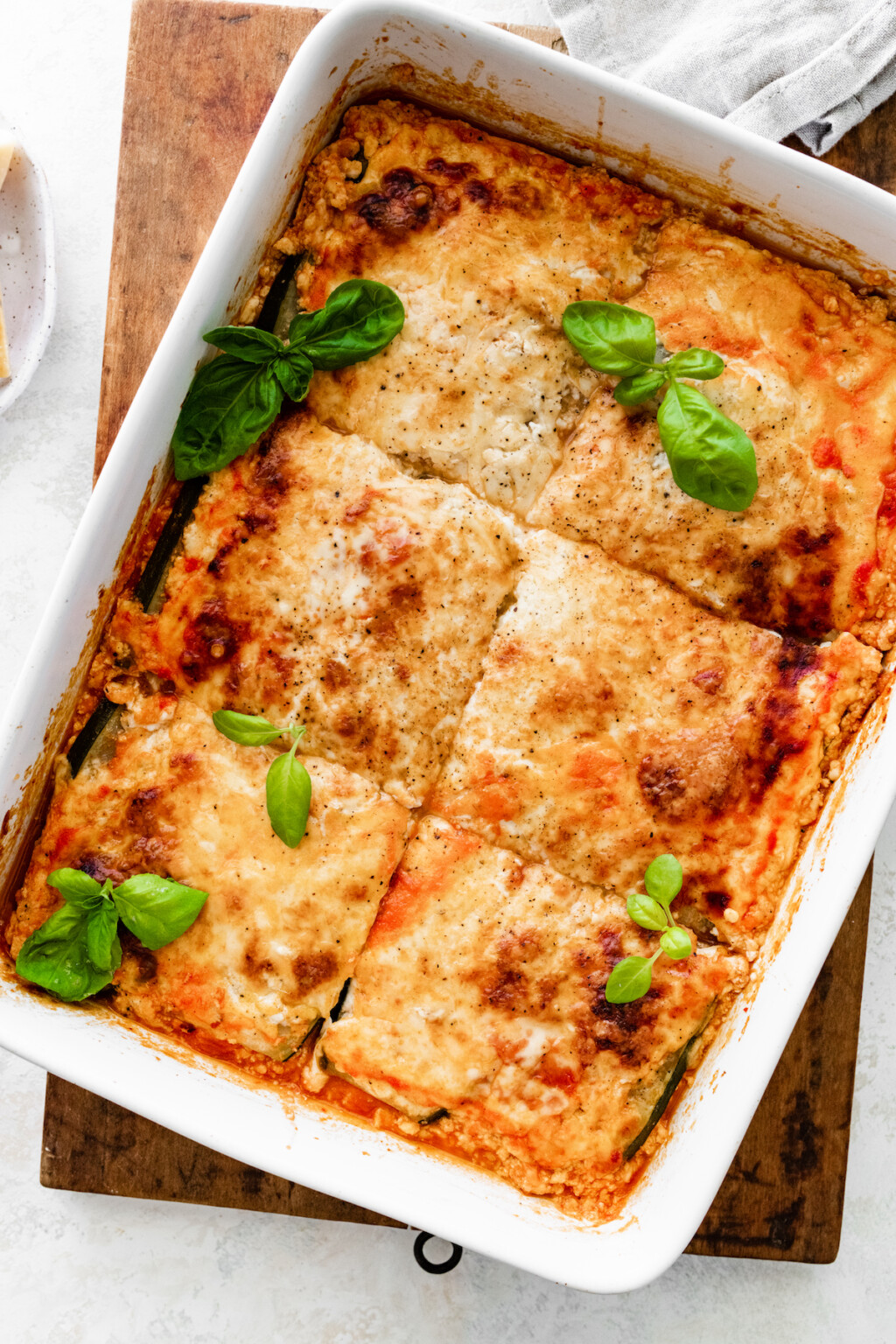 Vegetarian Tofu Lasagna with Zucchini Noodles - Eating Bird Food