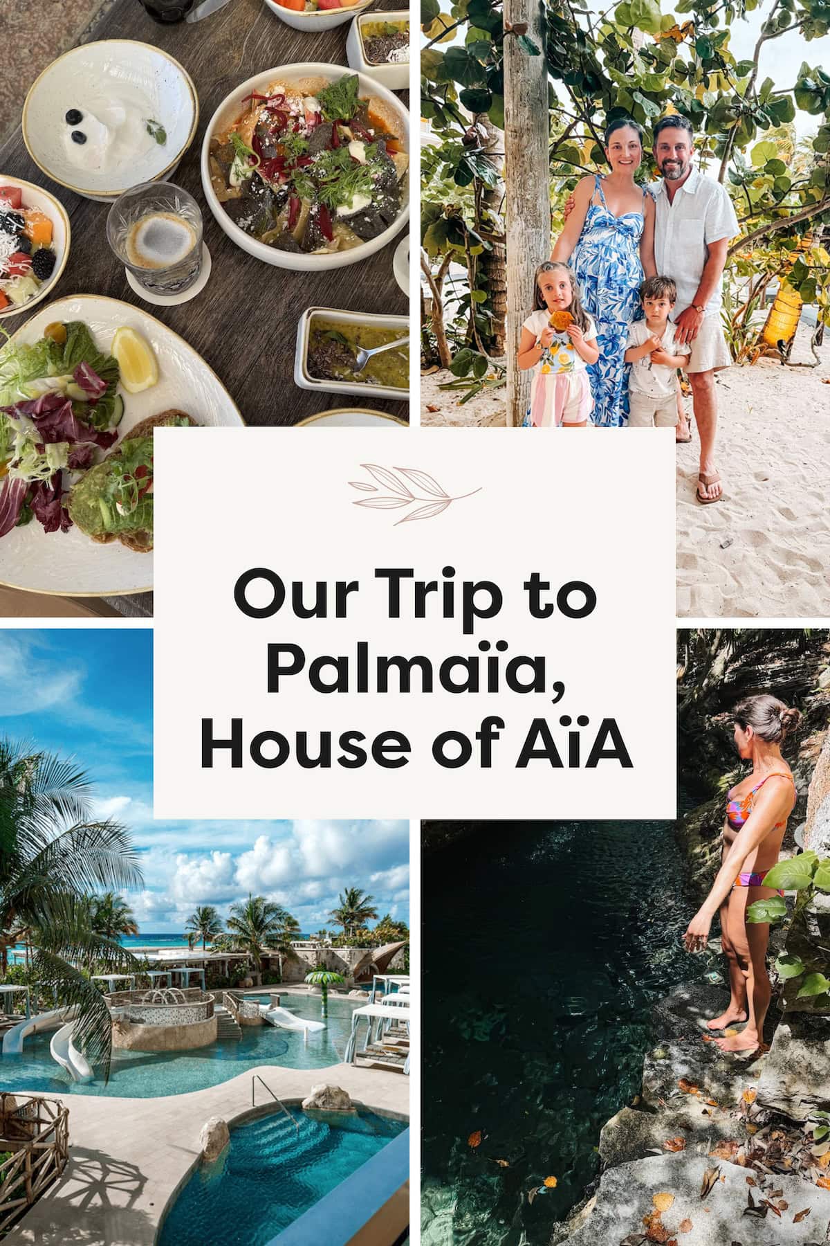 A collage graphic with four images from the House of AïA resort.