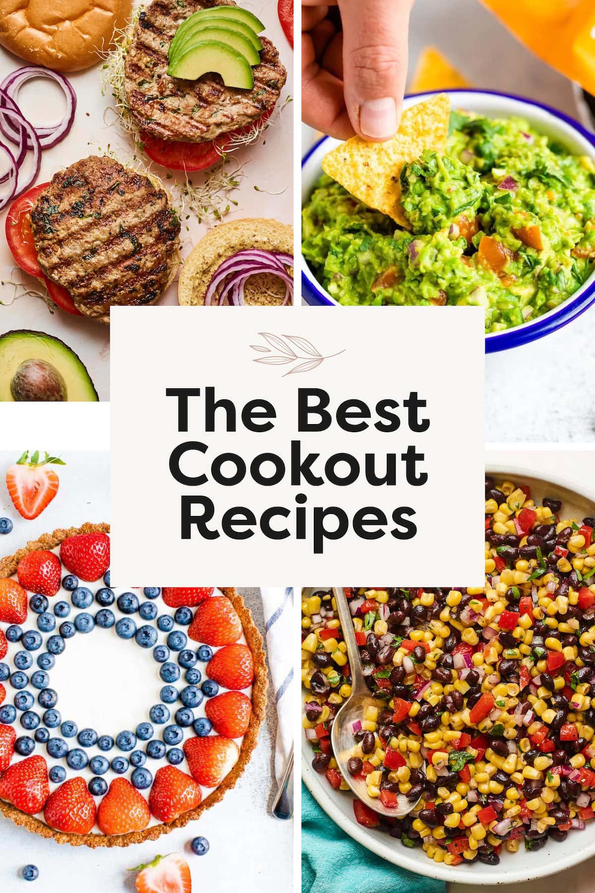 Collage of 4 different cookout recipes