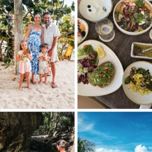 A collage graphic with four images from the House of AïA resort.