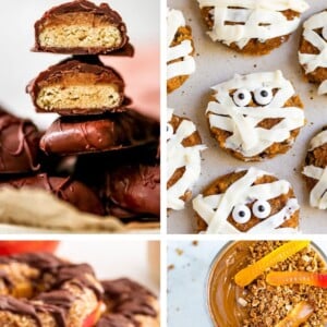 Collage of 4 Healthy Halloween Recipes