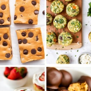 Collage of 4 High-Protein Snacks photos