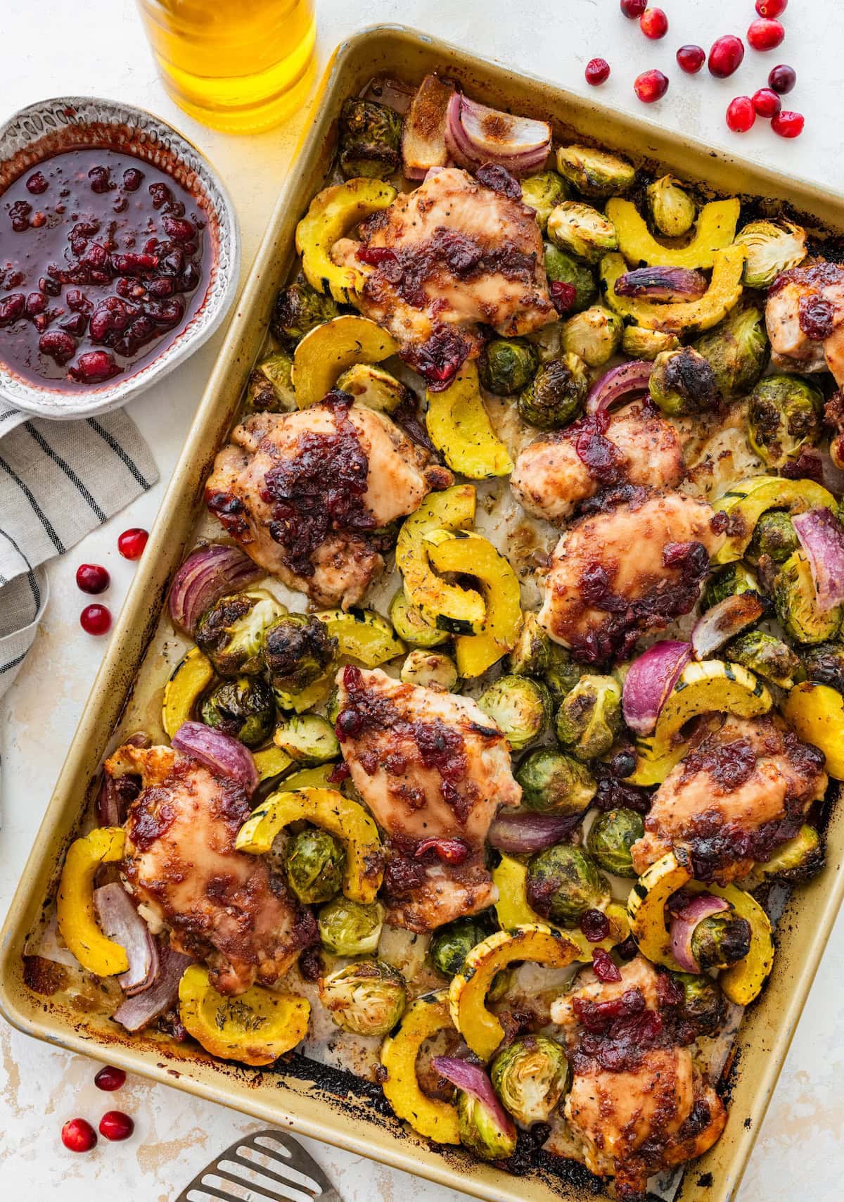 Cranberry Balsamic Chicken Sheet Pan Meal