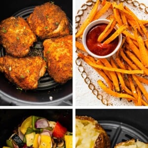 A collection of 4 air fryer recipes