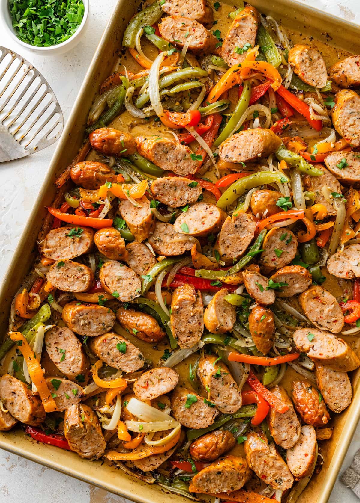 Sheet Pan Sausage & Peppers