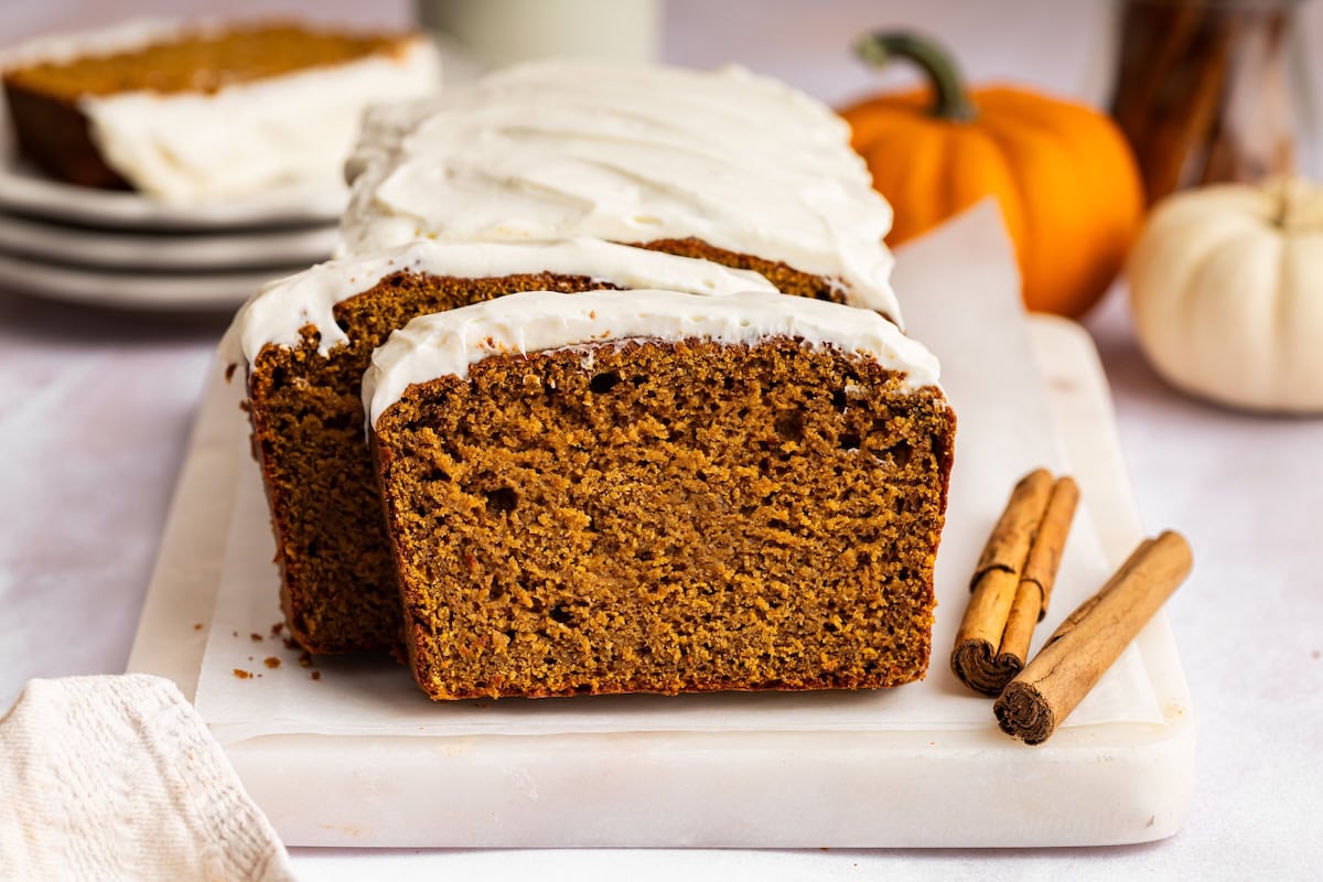 Protein Pumpkin Bread with Cottage Cheese Frosting - Eating Bird Food